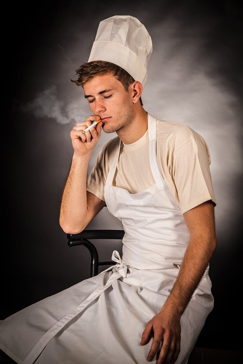 Chef with cooking essentials